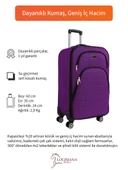 Louisiana Polo Kabin Boy 4 Teker Kumaş Valiz Mor 1081 thumbnail 2