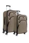 Louisiana Polo Büyük ve Kabin Boy Valiz Seti 4 Teker Kumaş Valiz Bej 1081 thumbnail 1