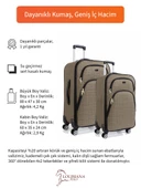 Louisiana Polo Büyük ve Kabin Boy Valiz Seti 4 Teker Kumaş Valiz Bej 1081 thumbnail 2