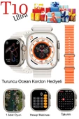 T10 Ultra Ios ve Android Destekli GÜMÜŞ Kasa Çift kordon - 1