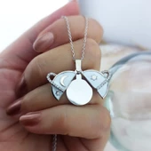 Vaoov 925 Ayar Gümüş İsimli Rodyum Kaplama Açılan Gezegen Kolye thumbnail 4