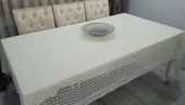 Gravel Örgü Masa Örtüsü (Krem, papatya - 180X280cm - 2