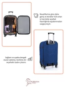 3'lü Valiz Seti 4 Teker Kumaş Valiz Saks Mavi 1081 thumbnail 7