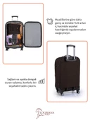 Louisiana Polo Büyük ve Kabin Boy Valiz Seti 4 Teker Kumaş Valiz Kahve 1081 thumbnail 7