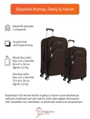 Louisiana Polo Büyük ve Orta Boy Valiz Seti 4 Teker Kumaş Valiz Kahve 1081 thumbnail 2