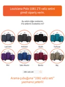 Louisiana Polo Büyük ve Kabin Boy Valiz Seti 4 Teker Kumaş Valiz Kahve 1081 thumbnail 8