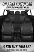 SportDesing Deri Kumaş Koltuk Kılıfı Takımı Siyah thumbnail 2