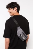 Trend Unisex Su Geçirmez Kumaş Bel Çantası Gri 880 - 1