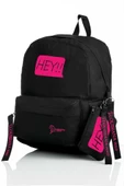 B.Y. Trend Laptop Bölmeli Okul Çantası Hey!!! Siyah Pembe 1525 thumbnail 2