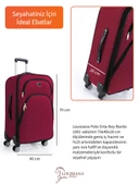 Louisiana Polo Orta Boy 4 Teker Kumaş Valiz Bordo 1081 thumbnail 3
