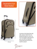 Louisiana Polo Büyük Boy 4 Teker Kumaş Valiz Bej 1081 thumbnail 3