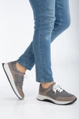 Hakiki Deri Yan Dikişli Kalın Taban Gri Erkek Ayakkabı Günlük Casual - 2