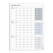 Tarihsiz Üç Aylık Duvar Takvimi, Gri Renk, Üç Aylık Duvar Planlayıcısı, 90 Günlük Takvim, 90 Günlük Plan - 35x50 cm - 5