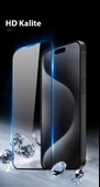 Polham 0.3MM Ful Kaplama 8K iPhone 15 Pro Kırılmaz Ekran Koruyucu, Parmak İzi Bırakmaz Koruyucu - 3