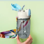 Ayıcıklı Çocuk Suluk ve Matarası-500 ml-Pembe - 7