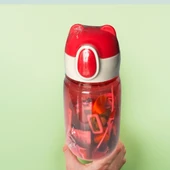 Ayıcıklı Çocuk Suluk ve Matarası-500 ml-Pembe - 6