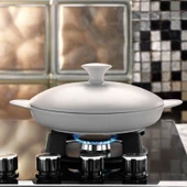 Kütahya Porselen Porflame 21 cm Porselen Kapaklı Tava - 3