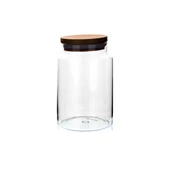 KNM YV Ahşap Kapaklı Boğumlu Kavanoz 1200 Ml - 1