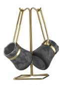 Brioni Royal Stone 3 Parça Cezve Takımı - Kumtaşı/Altın - 1