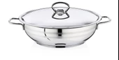 Bestinox 30x9 cm Tel Kulplu Çelik Kapaklı Çelik Kısa Tencere-6.35 Litre - 1