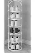 TRENDESK Metal Çok Amaçlı Raf 6 Katlı Beyaz Ayakkabılık 105*30*14 Cm - 1