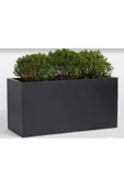 TRENDESK Galvaniz Sınır Saksılık, Çiçeklik ,çiçek Standı Texture Mat Siyah 25*60*50 - 5