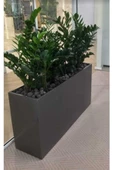 TRENDESK Galvaniz Sınır Saksılık, Çiçeklik ,çiçek Standı Texture Mat Siyah 25*60*50 - 6