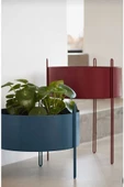 TRENDESK 2 li Kırmızı-mavi metal galvaniz saksılık çiçeklik çiçek standı - 3