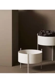 TRENDESK 2 li Mat Kırmızı-mavi metal galvaniz saksılık çiçeklik çiçek standı - 4
