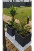 TRENDESK Galvaniz Kare Saksılık, Çiçeklik ,çiçek Standı Texture Mat Siyah 40*40*40 Cm - 1