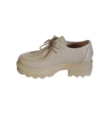 YAZKIŞ Kadın Krem Cilt Üzeri Bağcıklı Kalın Taban Günlük Ayakkabı thumbnail 3