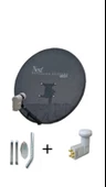 80 Cm Delikli 0,6 Mm. Gri Renk Ofset Çanak Anten +... 4lü Lnb...+ 45 Cm Montaj Borusu - 1