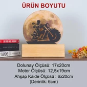 Veraart Işıklı Pleksi Dolunay Kişiselleştirilebilir Dekoratif Biblo Zora Motor Anahtar Askılığı - 6