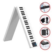 Jwin JDP-8800 Katlanabilir Tuş Hassasiyetli Bluetooth + Şarjlı Piyano - Beyaz - 1