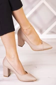 Erkan Saçmacı Belinda Plus Ten Saten Jatqılı Kalın Topuklu Abiye Ayakkabı thumbnail 1