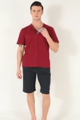 KANZ 3 Parça Erkek Soft Doğal Pamuk Pijama Damat Seti - 5
