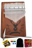 Midex Klx-456 Hakiki Maun Ağacı Kalimba 17 Çelik Tuşlu (Türkçe Metod Çanta Çekiç) - 1