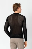 Erkek Fit File Örgülü Bisiklet Yaka Rahat Triko - 4