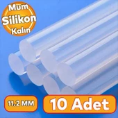Kalın 10 ADET Mum Silikon 11.2 mm Çubuk Sıcak Silikon Hobi Süs Hediyelik Eşya Maket Yapıştırma thumbnail 1