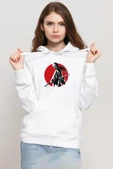 Rurouni Kenshin Samurai Logo Beyaz Kadın 3ip Kapşonlu Sweatshirt - 1