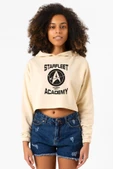 Star Trek Starfleet Academy Bej Kadın Crop Kapşonlu thumbnail 1