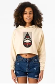 The Umbrella Academy Rain Logo Bej Kadın Crop Kapşonlu thumbnail 1