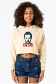 Breaking Bad Jesse Pinkman Bitch Bej Kadın Crop Kapşonlu - 1