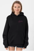 Blackpink Jennie Signature Siyah Kadın 3ip Kapşonlu - 1