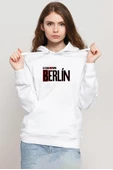 La Casa De Papel Berlin Beyaz Kadın 3ip Kapşonlu Sweatshirt thumbnail 1
