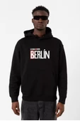 La Casa De Papel Berlin Siyah Erkek 3ip Kapşonlu Sweatshirt - 1