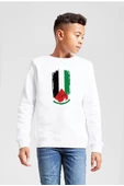 Watermelon Palestine Flag Beyaz Çocuk 2ip Sweatshirt - 1