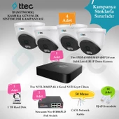Ttec İP (Network) 4 Adet Dome 4 MP Güvenlik Kamera Seti - 1