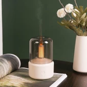 Hava Nemlendirici Retro Mum Işığı Tarzı Aroma Difüzörü Gece Lambası 120ML. - 5