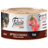 Felicia Tahılsız Biftekli Tavuklu Kıyılmış Yaş Kedi Maması 85 Gr - 1